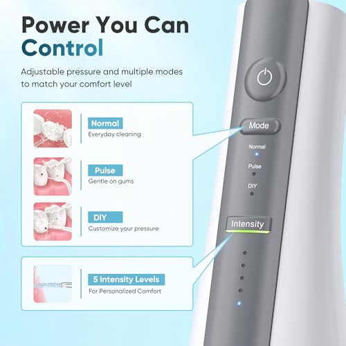 Cordless Water Flosser with U-Shaped Tip, 350ml Tank, 3 Modes, Travel Ready