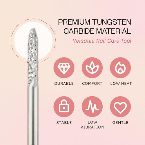 Pana 3/32" Under Nail Cleaner Safety Nail Carbide Bit - for Electric Dremel Drill Machine (Coarse, Silver)