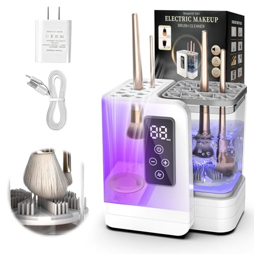 Pearl 5-in-1 Electric Makeup Brush Cleaner & Dryer Machine - Portable USB Tool with Deep-Clean Silicone Brush for All Sizes