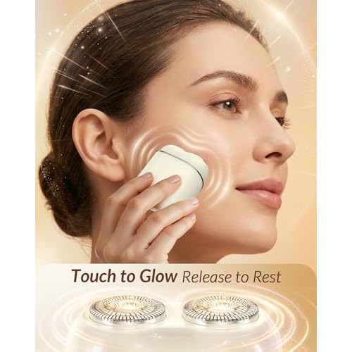 Facial Hair Removal for Women Face: Portable Painless Face Shaver with 2 Dual Blades - Rechargeable Hair Remover Device for Peach Fuzz Upper Lip Chin - Ideal for Travel/Makeup Prep