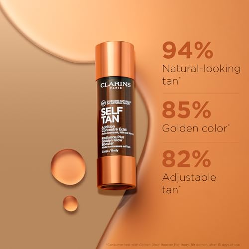Clarins Self Tanning Body Booster | Self Tanning Drops For Body To Mix With Moisturizer | Natural, Long-Lasting, Streak-Free, Buildable Tan | Hydrates | Non-Staining | 99% Natural Ingredients | 1 Oz