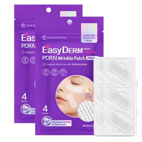 4 Pack EasyDerm PDRN Anti-Wrinkle Eye & Smile Line Patches - Sensitive Skin