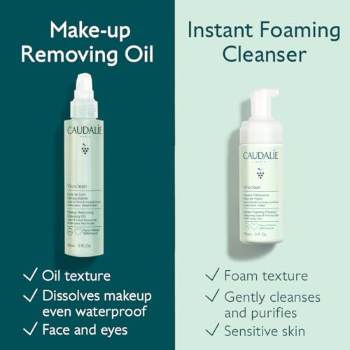 Caudalie Vinoclean Makeup Removing Cleansing Oil 5 Fl Oz - Gentle, Waterproof Makeup Remover