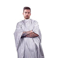Cricket Route 66 Barber Cape - Hair Cutting Cape with Classic Pinstripe Design, Adjustable Snap Neck Closure - Water-Resistant, Lightweight and Comfortable, Extra Large Coverage - 58¡± x 60¡±