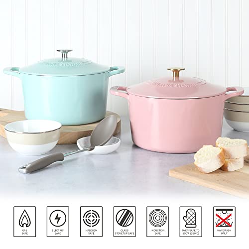Martha Stewart Gatwick 7-Quart Enamel Cast Iron Dutch Oven - Martha Blue