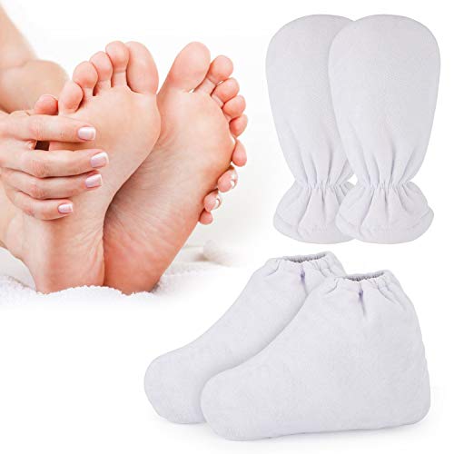 Paraffin Heated SPA Mittens & Foot Liners - Large Size, Elastic Fit, Hot Wax Compatible