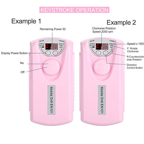 ZJchao Electric Nail File, 30000 RPM Nail Drill Machine Rechargeable LCD Display Electric Nail Drill Quiet Cordless Nail File Grinder Manicure Pedicure Tool for Manicure Salon Home (US Plug)