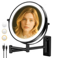 Wall Mounted Makeup Mirror with Lights 1X/10X Magnification - Black / 10X