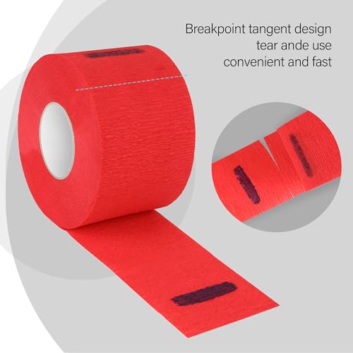 Stretchy Barber Paper Neck Strips - 5 Rolls & 500 Disposable Bands, Professional Hairdressing Accessory Tool