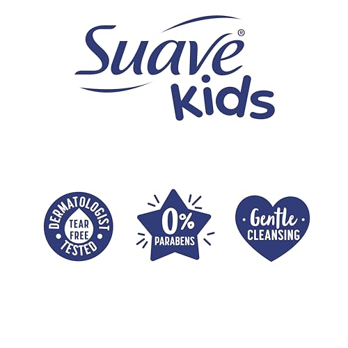 Suave Kids 3-in-1 Tear Free, Body Wash, Shampoo and Conditioners, Dermatologist Tested, Coconut Splash, 18 Oz Pack of 6