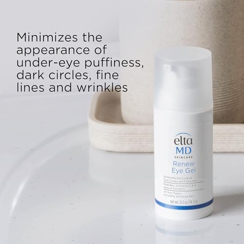 EltaMD Renew Eye Gel, Serum for Dark Circles and Puffiness, Under Eye Serum for Face, Anti Aging, Minimizes Fine Lines and Wrinkles, 0.5 oz Pump