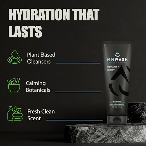Intimate Wash for Men, 3.38 Fl Oz., Premium Postbiotic PH Balanced Groin Wash, All Day Freshness, Effective Hydrating Gentle Clean for Private Parts, Natural Men¡¯s Hygiene, POSTBIOTICS