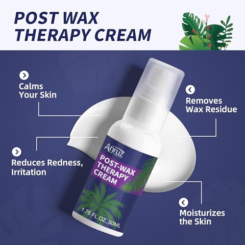 Waxing Kit for Women Men - Digital Wax Kit for Hair Removal with Post-Wax Cream, Silicone Bowl & 55 More Accessories, at Home Use Warmer for Body, Bikini, Eyebrow, Face, Sensitive Skin