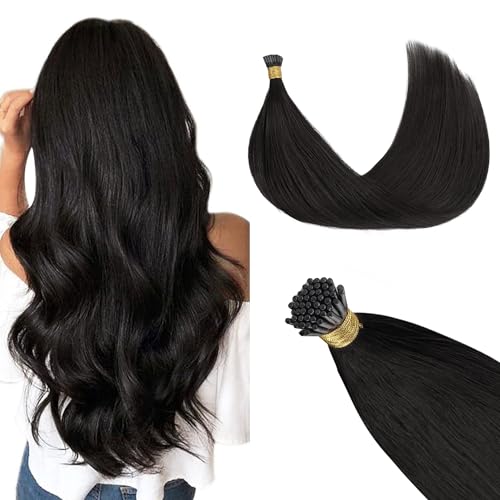 GOO GOO I Tip Hair Extensions 16 Inch Natural Black 50g 100 Strands