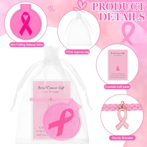 Geetery Pink Breast Cancer Awareness Gift Set for Women - 72 Pieces