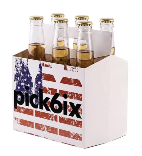 Flag Cardboard Carrier for 12oz Bottles - 6 Pack, Pick Six Flag - 150 ct
