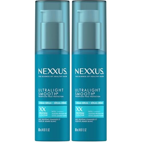 Nexxus Ultralight Smooth Frizz Defy Cream Serum for Frizzy and Dry Hair 4 fl oz,(Pack of 2)