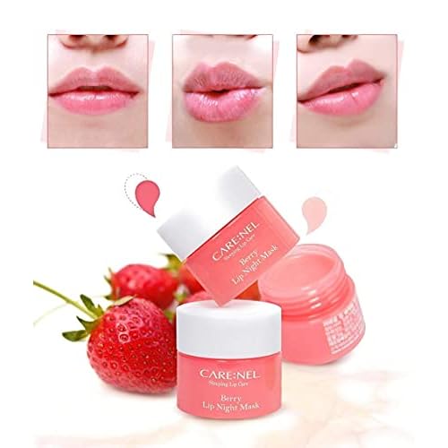 CARENEL Lip Sleeping Mask 5g (Berry 3Set) - Moisturizer for Dry Lips - Overnight Treatments Balm, Day and Night Repair Gloss, Scrubs Exfoliator