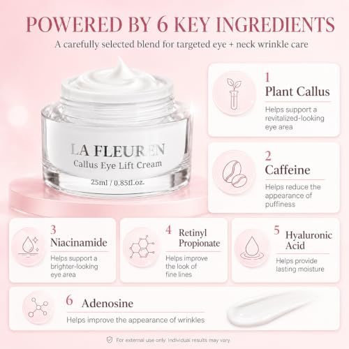 LA FLEUREN Plant Callus Eye Cream for Fine Lines Puffiness Dark Circles 0.85 oz
