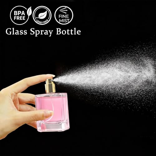 Refillable Glass Perfume Spray Bottles Set - 50ml Travel Atomizers for Women & Men