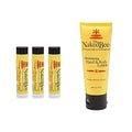 The Naked Bee Organic Blossom Honey Lip Balms, 3 Pack + Orange & Honey Blossom Hand and Body Lotion for Women, 2.25 Ounce