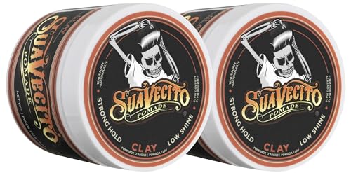Suavecito Pomade Firme Clay 4 oz - Strong Hold Matte Hair Styling Set of 2