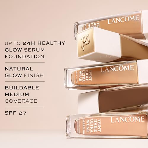 Lanc?me Teint Idole Ultra Wear Care & Glow Longwear Foundation with SPF 27, Hydrating Medium Buildable Coverage & Glow Finish
