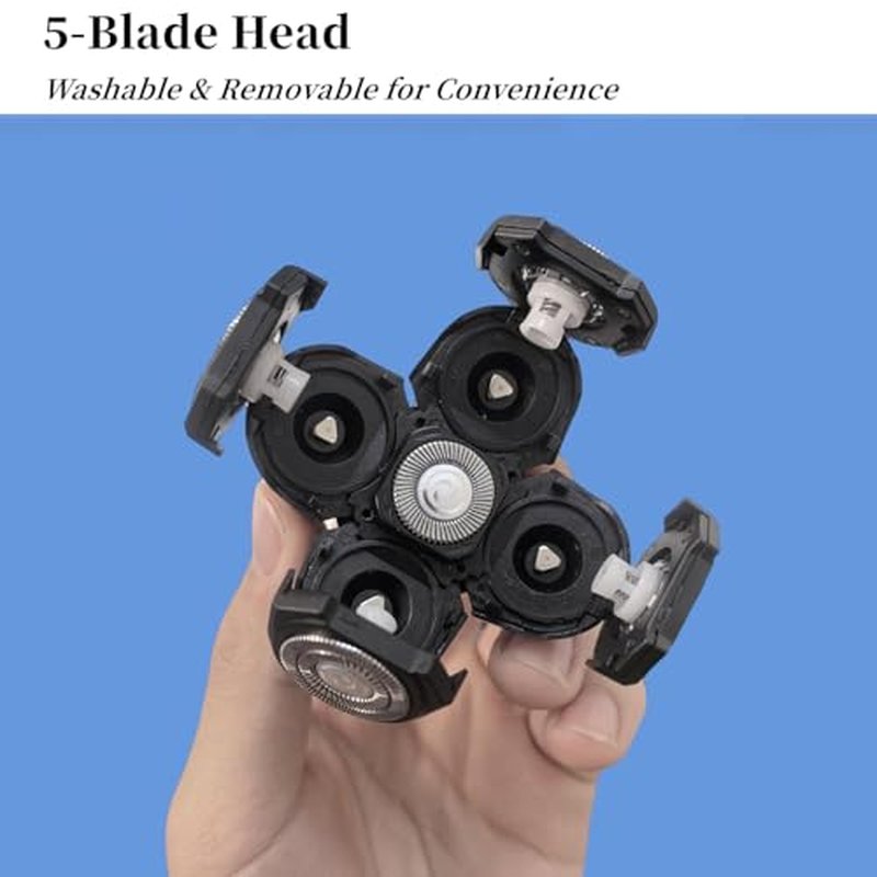 Head Shaver Replacement Blade for Grooming Bald Head Shaver,5 Blades Shavers Replacemen Heads for Bald Men Freedom Shaving,Electric Razor Replacement Heads for Shaving Kit,2Packs