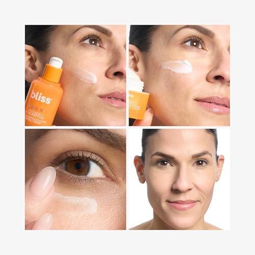 Bliss Vitamin C + Tri-Peptide Glow Getter Bright Idea 3-Piece Kit ? Includes Brightening Moisturizer, Eye Cream & Serum for Radiant, Firm, Hydrated Skin ? Vegan & Cruelty-Free Skincare Set