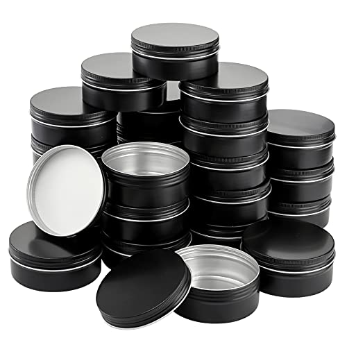 24 Pack Aluminum Tin Cans with Screw Top Lids - 8 oz Food & Cosmetic Storage