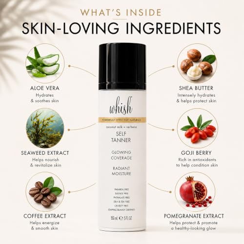 Whish Gradual Self Tanner Lotion with Aloe & Shea Butter - Coconut Milk & Verbena Variation