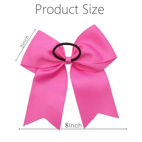 Pink Cheer Bows 8 Inches - Breast Cancer Awareness Hair Accessories, 30 pcs - Hot Pink Variation
