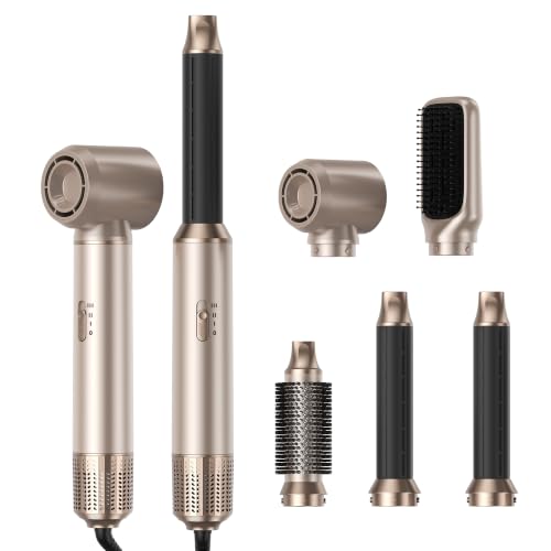 Blow Dryer Brush 5-in-1 Negative Ion Styling Tool - Champagne Gold