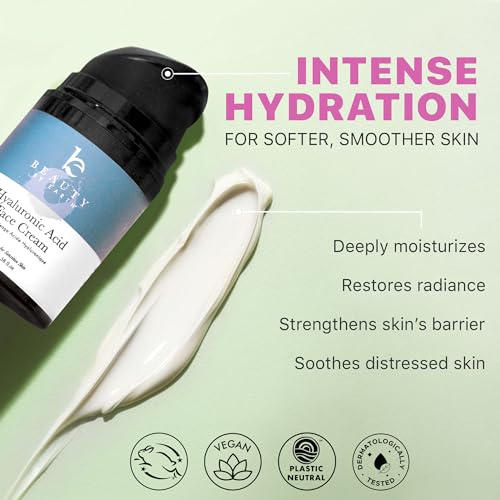 Hyaluronic Acid Moisturizer for Face - Unscented, 1.58 oz USA Made Organic