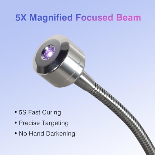 Cordless UV LED Nail Lamp for Gel Nails - Silver, Rechargeable, 4.7W
