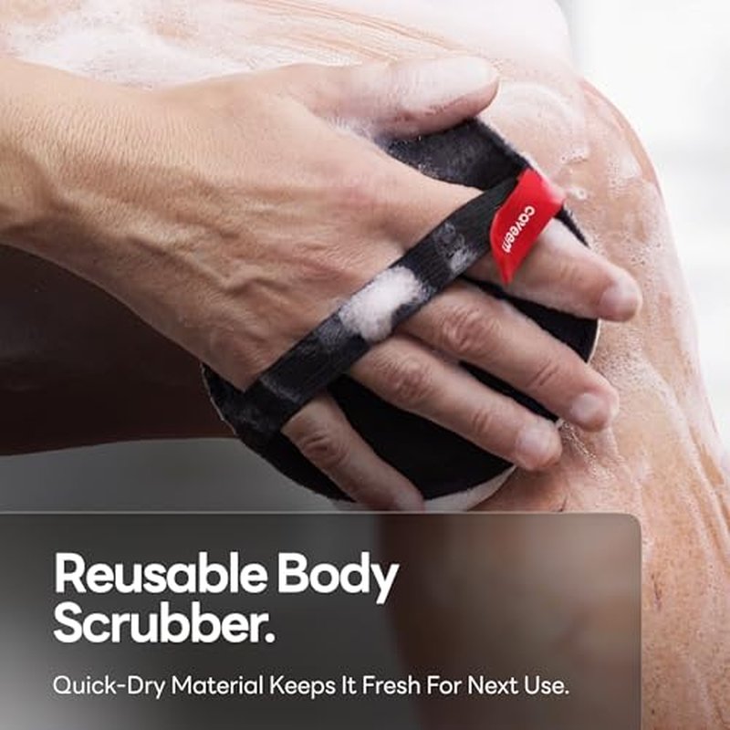 Caveem's Exfoliating Body Scrubber (2 Pack) & Roughness Soap Bag (2 Pack) ? Deep and Gentle Cleansing for Smooth Skin