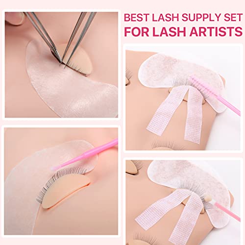 Eyelash Extension Practice Kit with Silicone Mannequin Head & Tools - Lash Training Set