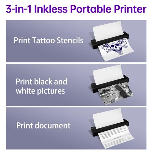 Portable Tattoo Stencil Printer Machine - Wireless Thermal Transfer for Artists & Enthusiasts