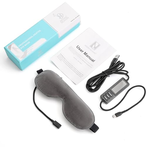 Heated Eye Mask for Relaxation & Eye Comfort - Adjustable Temperature & Washable Cotton