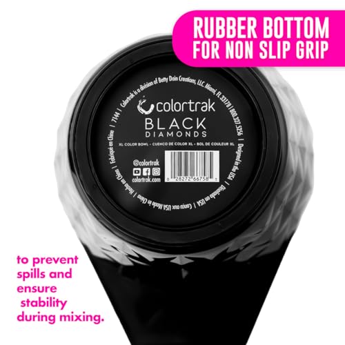 Colortrak XL Black Diamond Hair Color Mixing Bowl Set - 3.2 x 6.6 Inches, Pack of 4