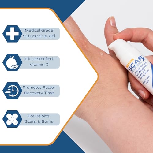 Silicone Scar Gel with Vitamin C for Scar Reduction & Healing - 0.5oz