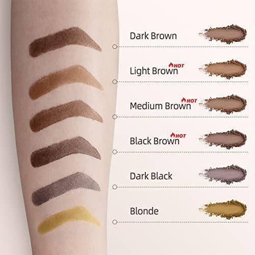 Eyebrow Stamp Stencil Kit - Eye Brow Stencil Kit for Beginners, Brow Stencil and Stamp Kit Long-lasting, Smudge-Proof & Waterproof, 24 Reusable Eyebrow Shapes Stencils for Perfect Brow (Light Brown)