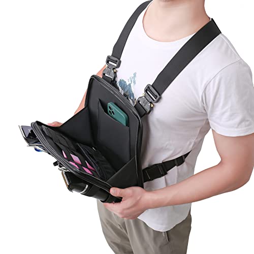 Leather Fashionable & Functional Chest Rig Bag for Barbers, Stylish Haircut Tools Storage Chest Bag for Barber