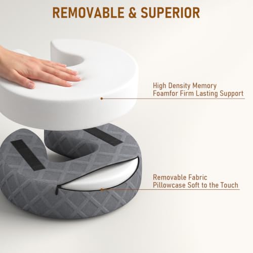 CALLRIOTUS Grey Adjustable Massage Headrest for Bed & Spa, Face Cradle