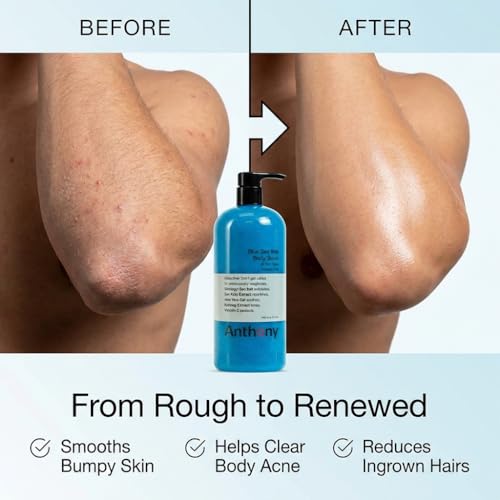 Anthony Exfoliating Body Scrub, Sea Salt, Vitamin C & Aloe Vera, Deep Cleans, Smooths Rough Patches, Soothes & Protects Skin, Hydrating Blue Sea Kelp Body Wash, 32 Fl Oz