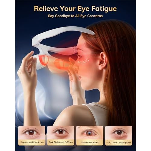 Under Eye Red Light Therapy Device, Red Light Therapy Glasses for Eyes 630¡¾10nm,Red Light Eye Mask for The Treatment of Eye Bags,Dark Circles,Puffiness periorbital for Treating