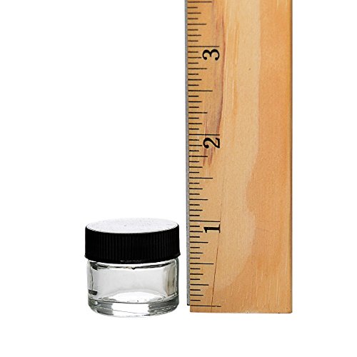 250 Pack 5ml Glass Concentrate Jars with Black Screw Top Lids - Essential Oil, Lip Balm, Makeup Containers