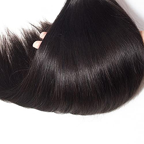 24 Inch Human Hair Bundles Straight Black 50g Natural Remy Double Weft