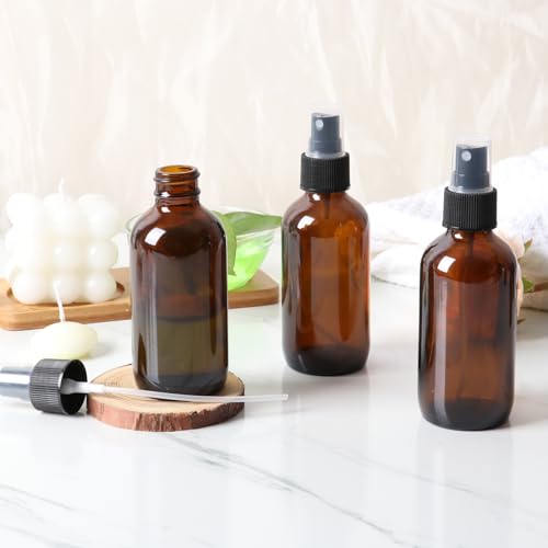 Starside 24-Pack 4oz Amber Glass Spray Bottles with Fine Mist Sprayer - Variation L