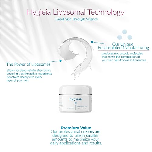 Hygieia + Encapsulated Hyaluronic Acid Face Moisturizer ? Hydrating Liposomal Face Cream for Women & Men ? Fast & Deep Cellular Absorption for Daily Skin Hydration, Firming, Toning & Elasticity, 4oz